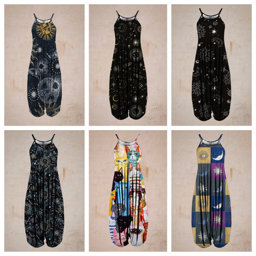Damen Jumpsuit mit astrologischem Print Drune
