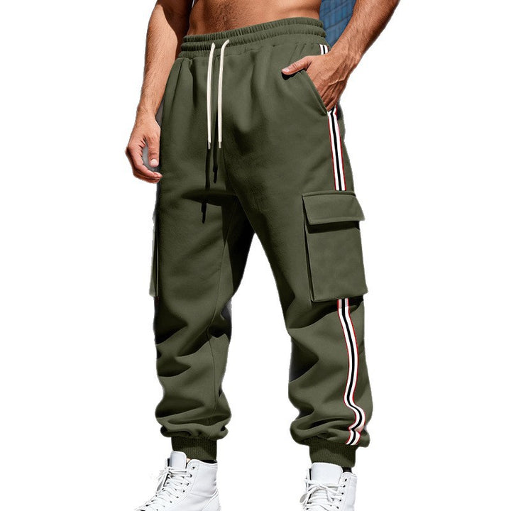 Herren Cargo-Joggerhose mit seitlichen Klapp‑Cargotaschen, Tunnelzug & Rippbündchen Drune