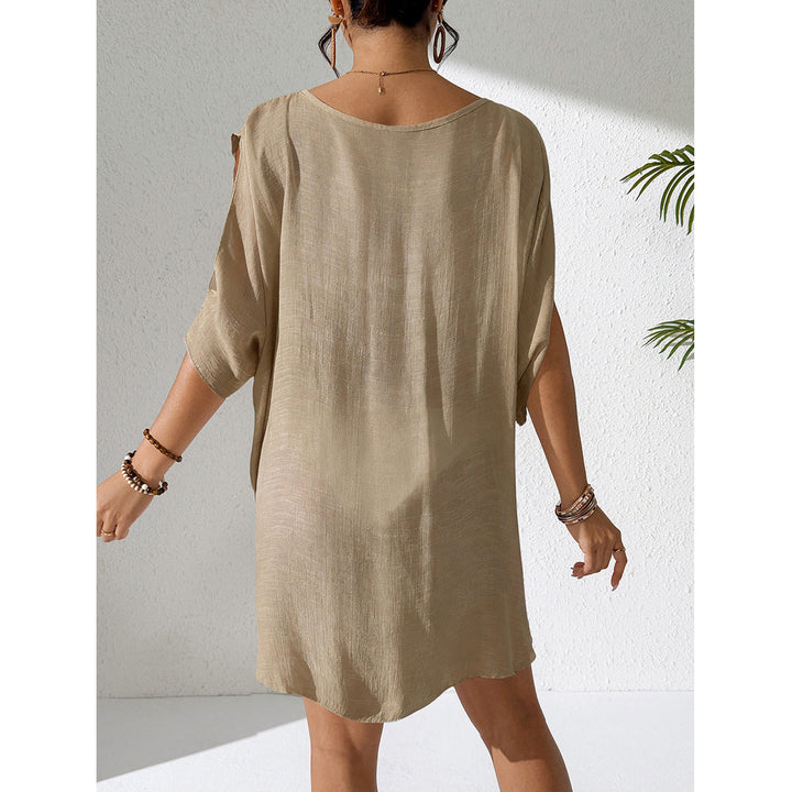 Damen Kaftan mit tiefem V-Ausschnitt und zurückgezogenem Design Drune