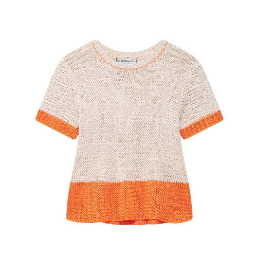 Damen Stricktop mit kontrastierenden Farbakzenten und lockerer Passform Drune