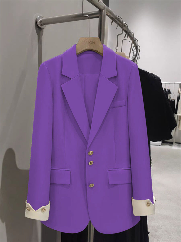 Damen Eleganter Blazer mit goldenen Knopfdetails Drune
