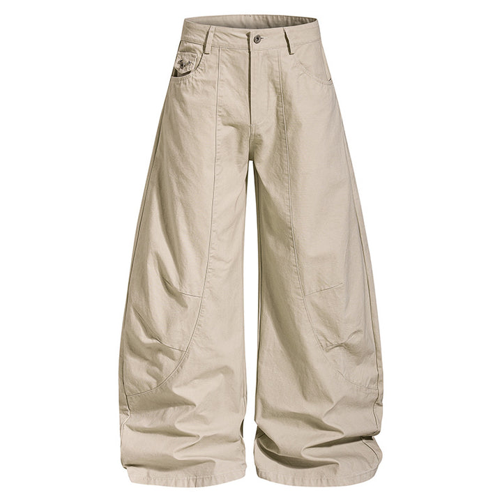 Damen Weite Culotte‑Hose mit hohem Bund, Taschen‑Details und markanten Teilungsnähten Drune