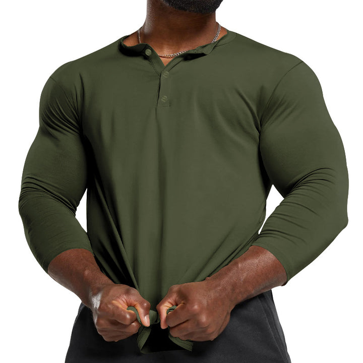 Herren Longsleeve Henley aus leichter Baumwollmischung Drune