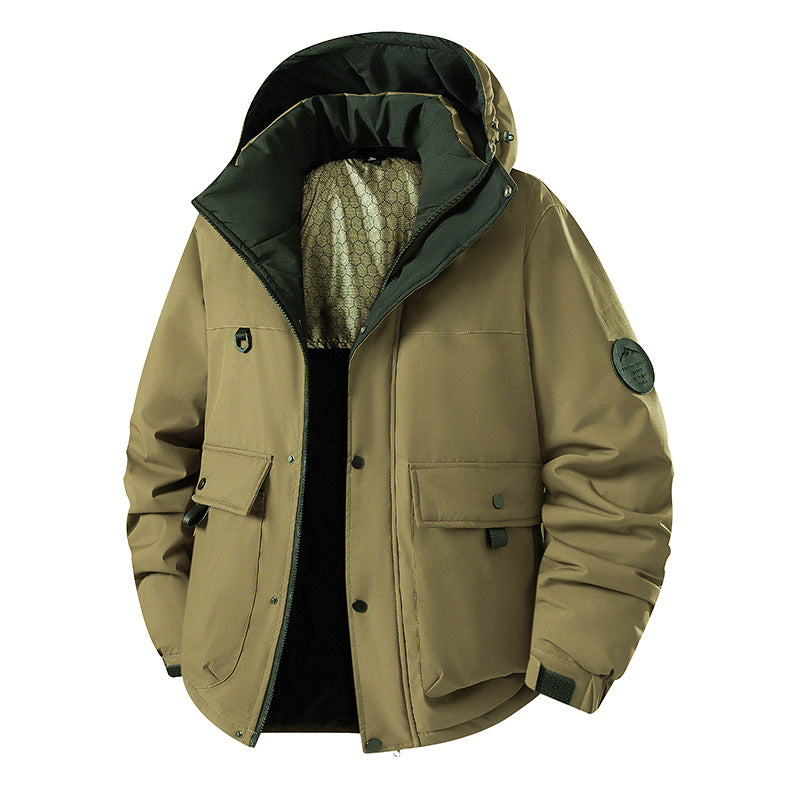 Herren Isolierter Urban-Parka mit Stehkragen und verdeckter Kapuze Drune