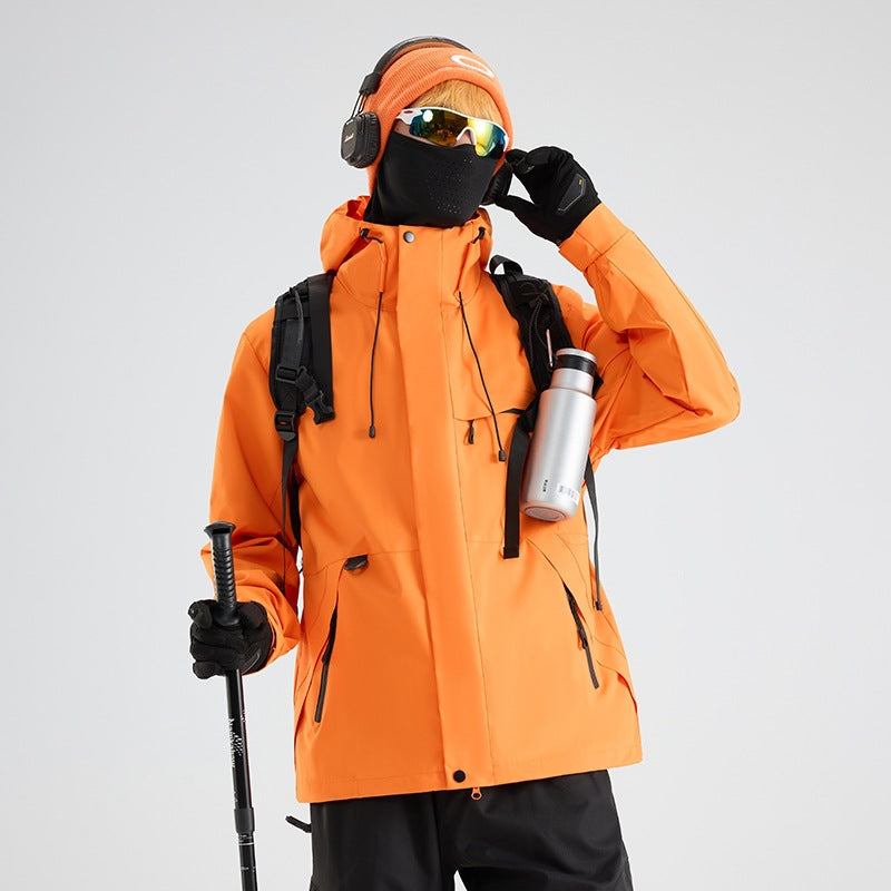 Herren Wasserdichte und atmungsaktive Ski‑ und Snowboardjacke mit Kapuze, Multi‑Taschen & Thermoversiegelung Drune