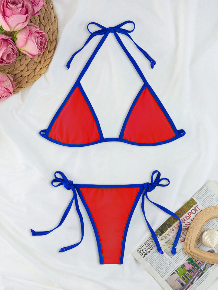 Damen Triangel-Bikini-Set mit individuell anpassbarem Kordelzug Drune