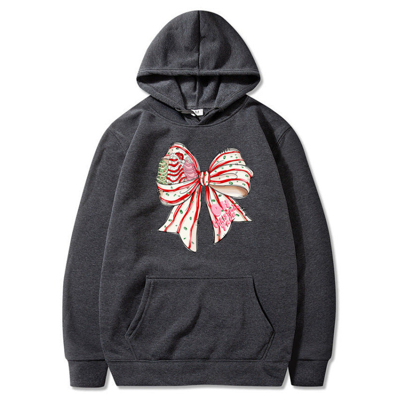 Damen Kapuzenpullover mit festlichem Schleifenmotiv Drune