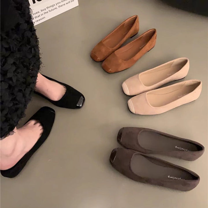 Damen Elegante und bequeme Ballerinas mit geschlossenen Zehen Drune