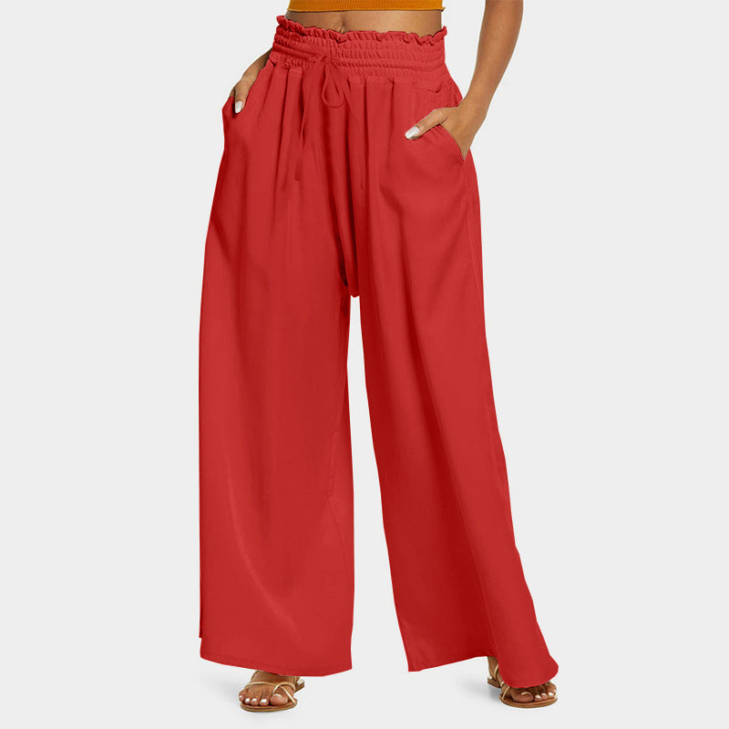 Damen Weite Freizeithose mit elastischem Bund und praktischen Taschen Drune