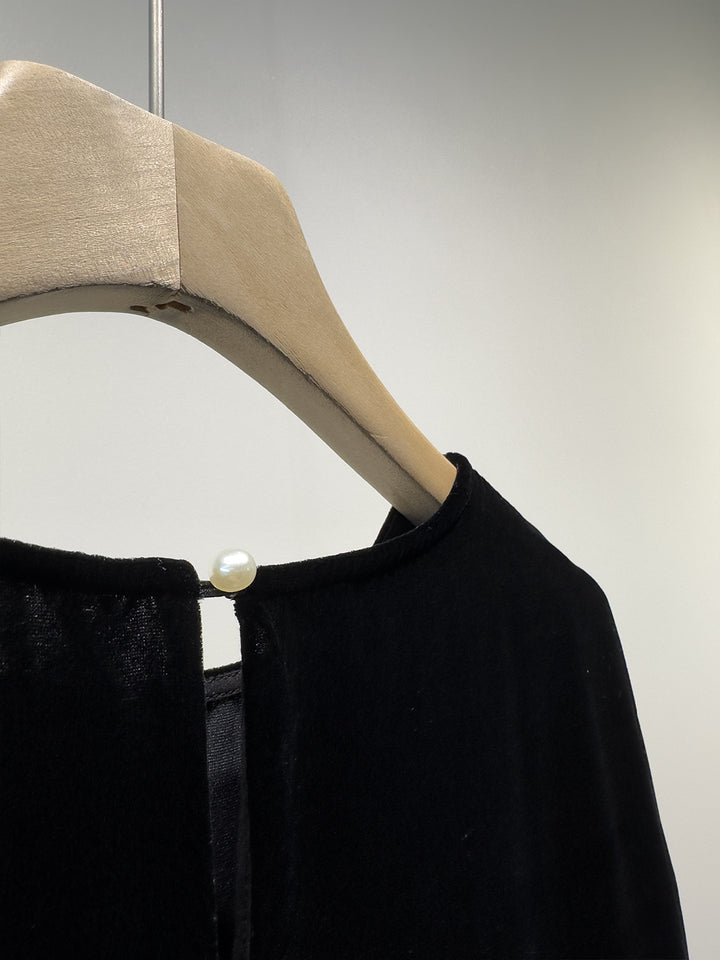 Damen Luxuriöses Velour Wickeloberteil Drune