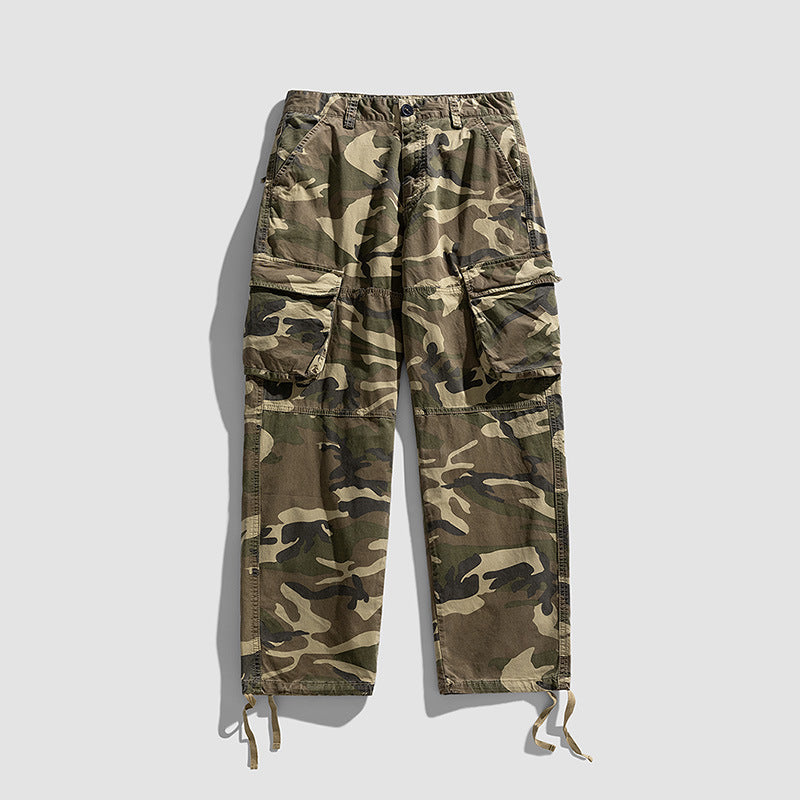 Herren Cargohose im Military-Style mit großvolumigen Klappentaschen und verstellbaren Beinabschlüssen Drune