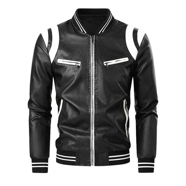 Herren Sportliche Lederjacke Drune