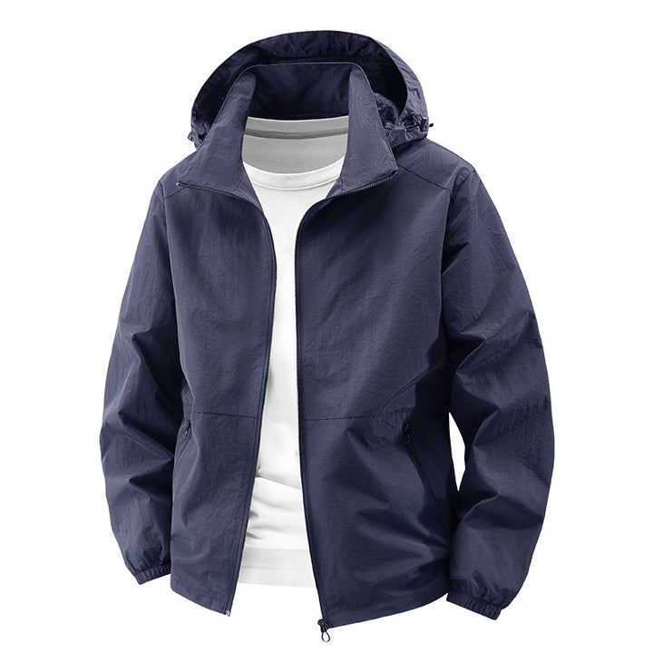 Herren nan packbare winddichte Softshell-Kapuzenjacke mit verstellbarer Kapuze Drune