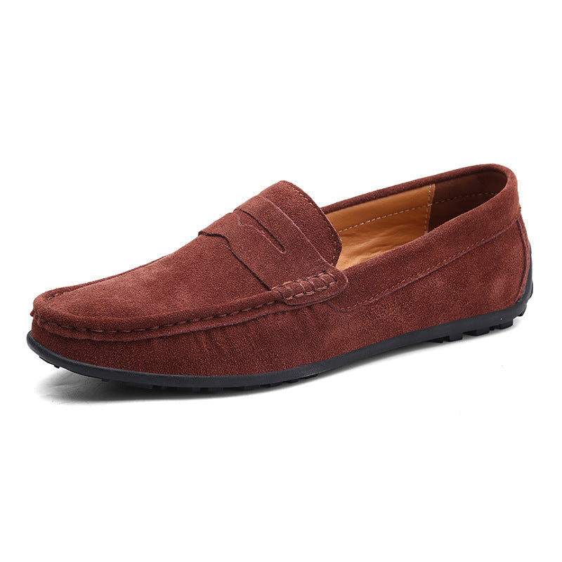Herren nan eleganter Wildleder-Loafer mit handgenähter Moccasinnaht und rutschfester Gummiprofilsohle Drune