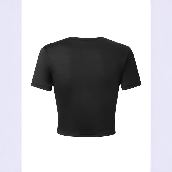 Damen Crop-Shirt mit auffälligem Typografie-Design Drune
