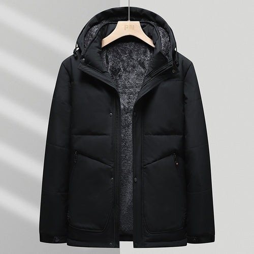 Herren Thermo‑Steppjacke mit weichem Teddyfutter, integrierter Kapuze & verdecktem Zwei‑Wege‑Reißverschluss Drune