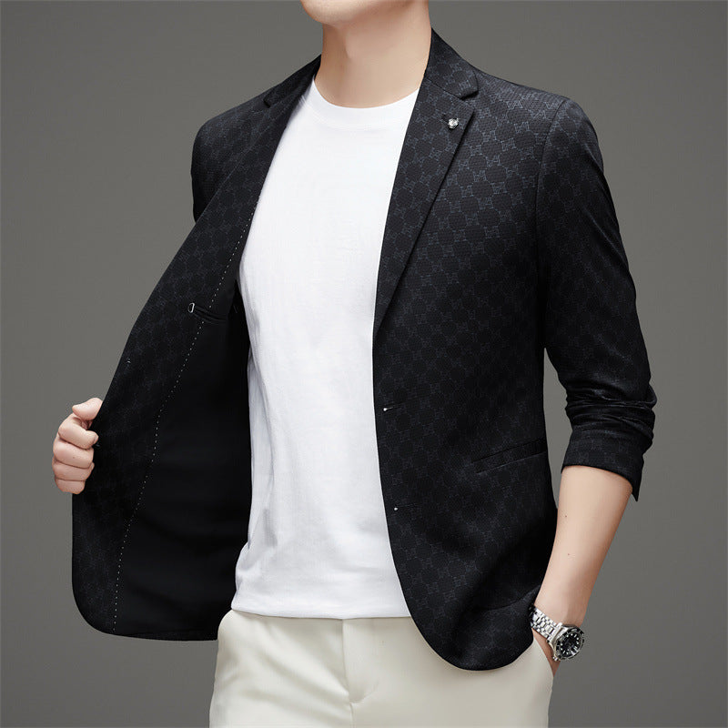 Herren eleganter Blazer im modernen Design mit strukturiertem Gewebe Drune