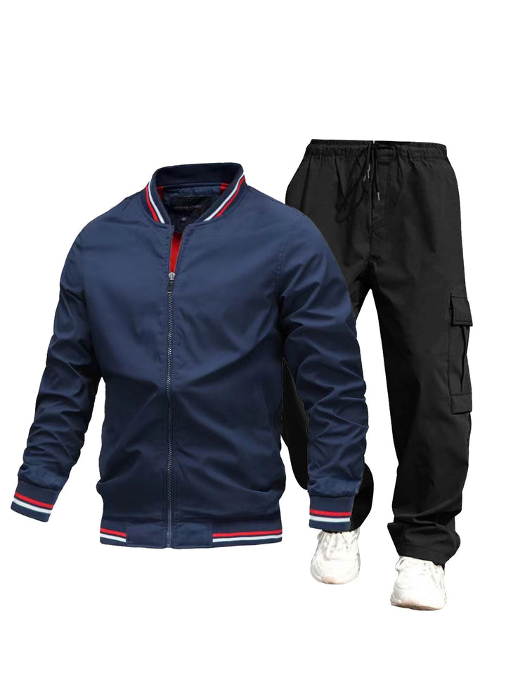 Herren Sportliche Jacke und Cargo-Hose Set Drune