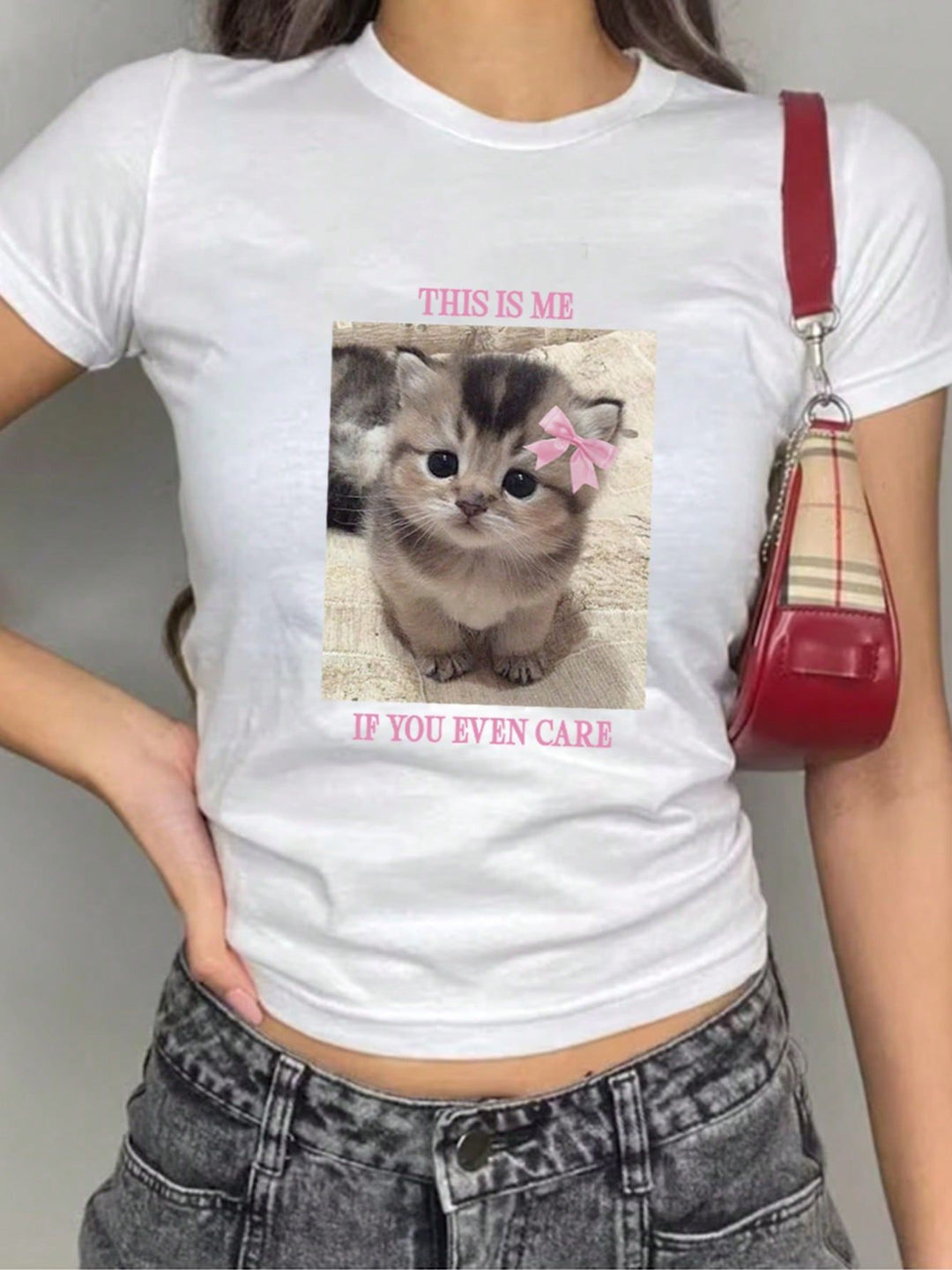 Damen T-Shirt mit kreativem Tiermotiv und modernem Schriftzug Drune