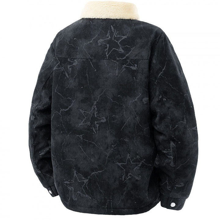 Herren Stylisches Cordjacke mit Teddyfutter Drune
