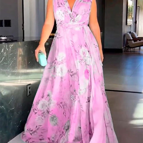 Damen Maxikleid mit fließendem Schnitt und eleganten Rüschendetails Drune