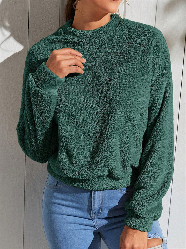 Damen kuscheliges Sweatshirt mit hohem Kragen Drune