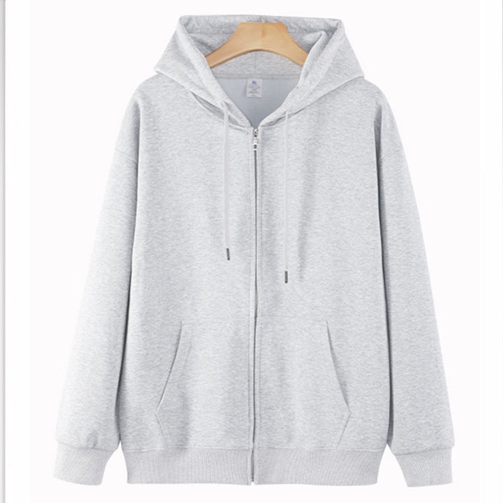Unisex Oversize-Kapuzenjacke mit durchgehendem Reißverschluss & gerippten Bündchen Drune