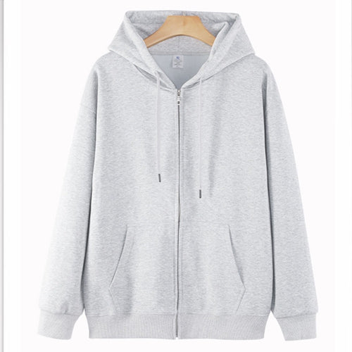 Unisex Oversize-Kapuzenjacke mit durchgehendem Reißverschluss & gerippten Bündchen Drune