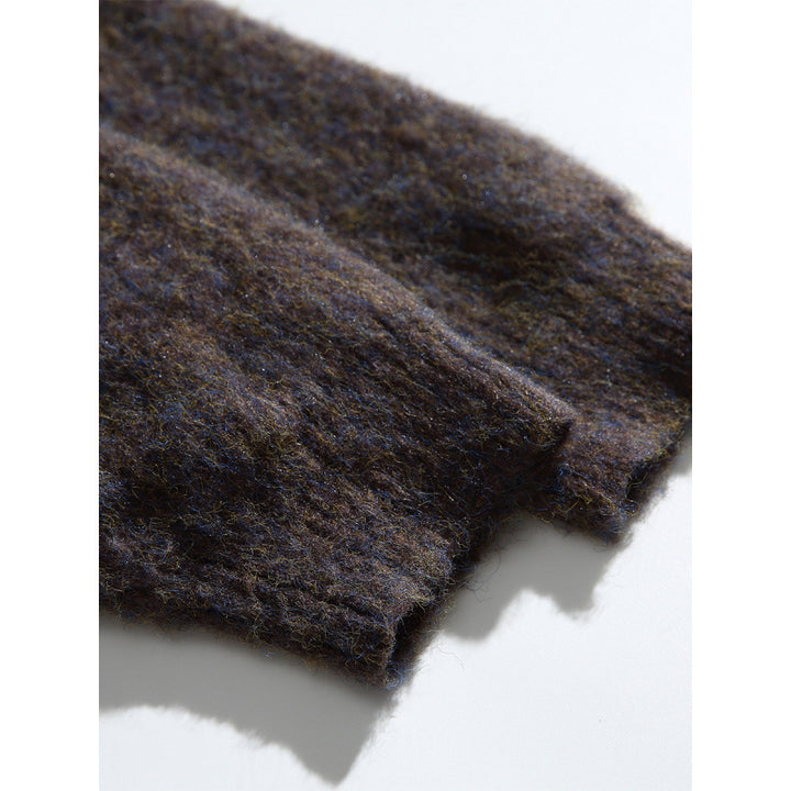 Damen Grobgestrickte Oversize-Strickjacke in Mohair‑Optik mit Rundhalsausschnitt und Knopfleiste Drune