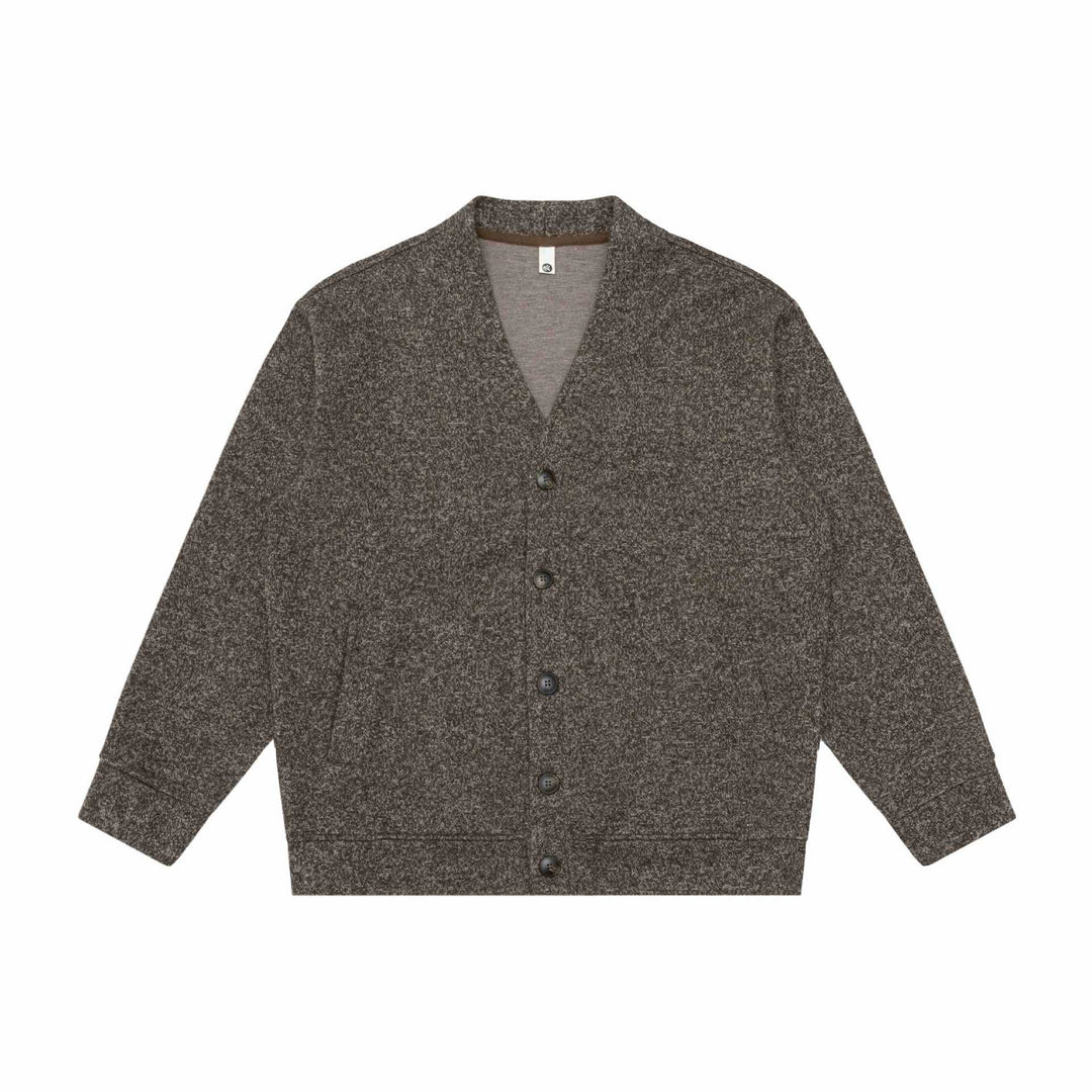 Unisex V-Ausschnitt Cardigan mit Strukturstrick und aufgesetzten Taschen Drune