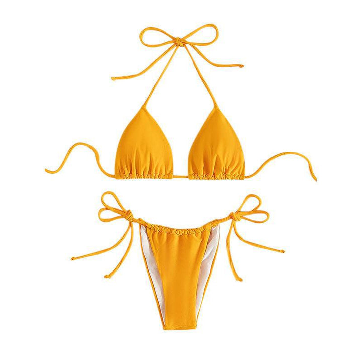 Damen Triangel-Bikini mit verstellbaren Schnürdetails und elastischem Bund Drune