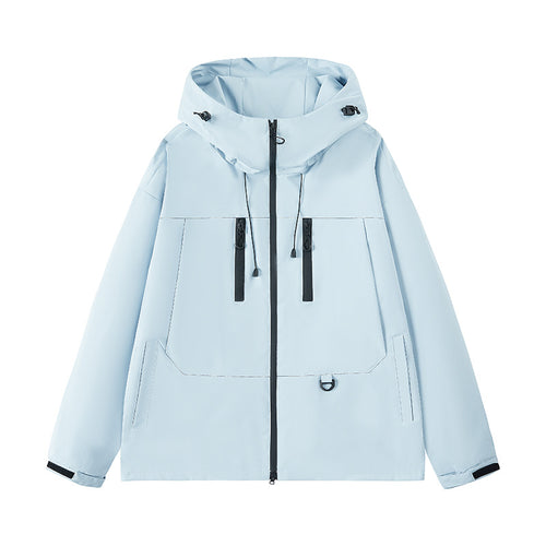 Herren Technische wasserabweisende Kapuzen‑Übergangsjacke mit getapten Reißverschlüssen & Utility‑Taschen Drune