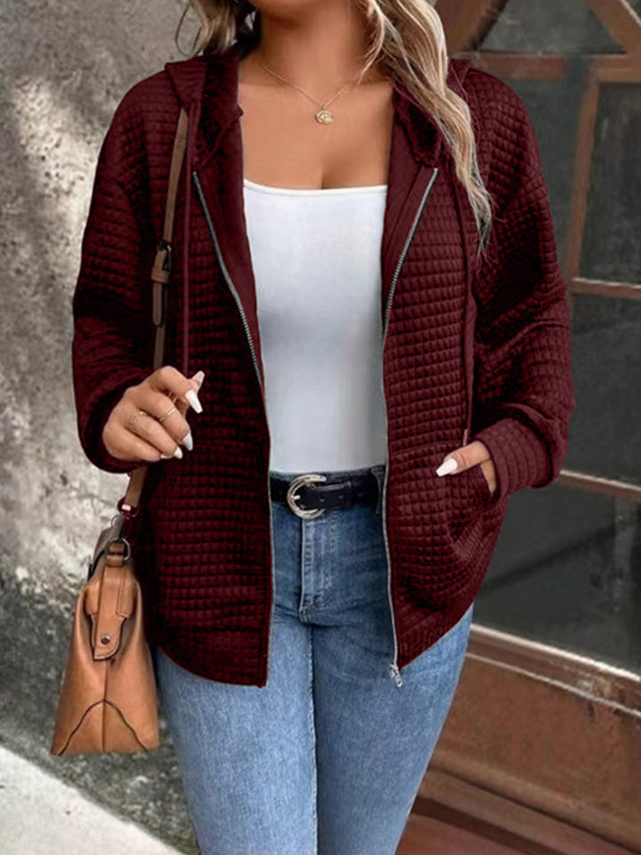 Damen Steppjacke mit Kapuze und Reißverschluss Drune