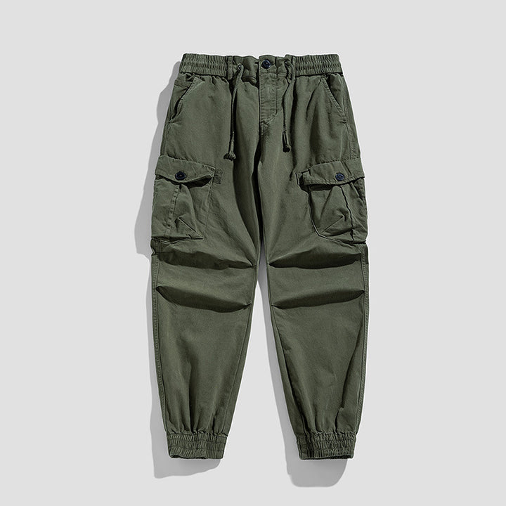 Herren Cargo-Jogger mit Tunnelzugbund, Mehrfachtaschen und elastischen Knöchelabschlüssen Drune