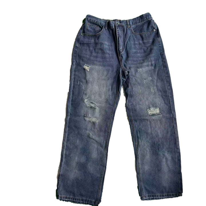 Herren Lässige Weit Geschnittene Ripped Jeans Drune