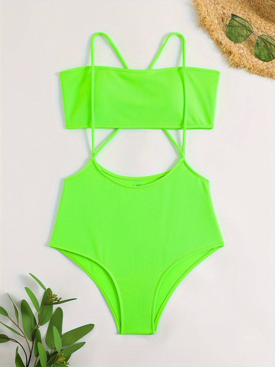 Damen Sportlicher Hochgeschnittener Bikini Drune
