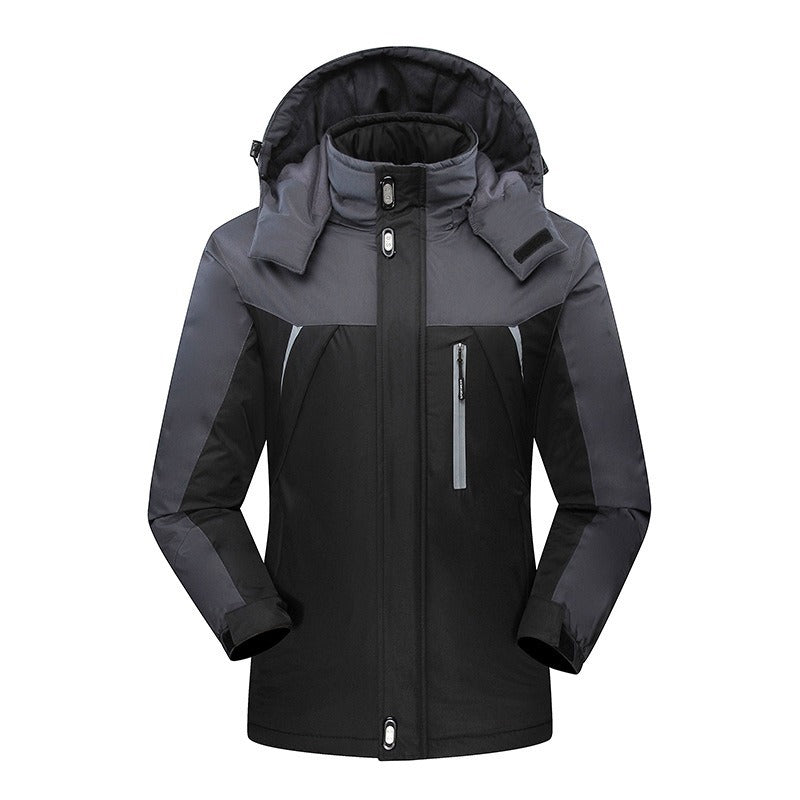 Herren Wasserdichte isolierte Softshell-Skijacke mit abnehmbarer Kapuze und Multifach-Taschen Drune