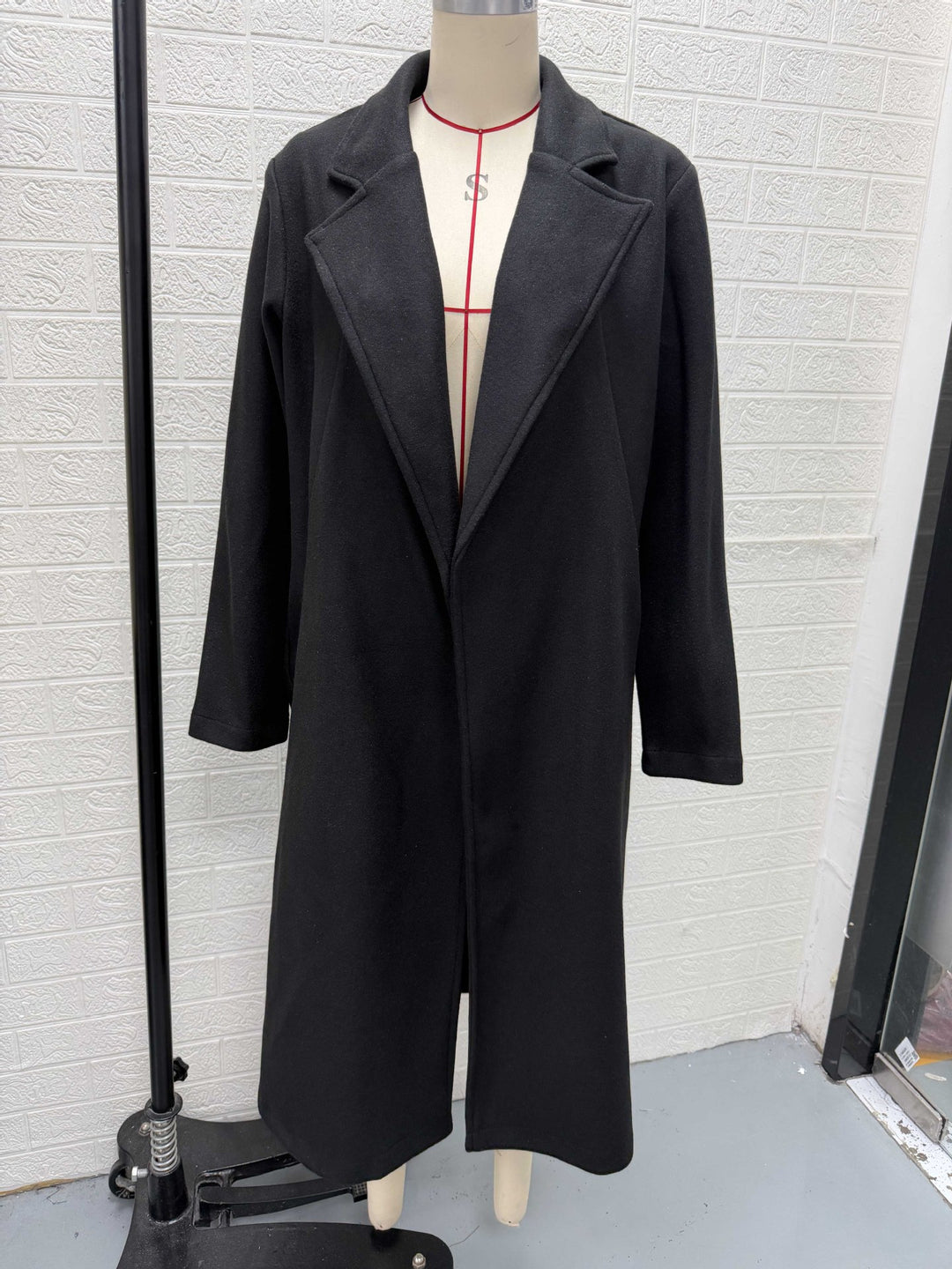 Damen Longline Wollmantel mit weitem Revers und tailliertem Schnitt Drune