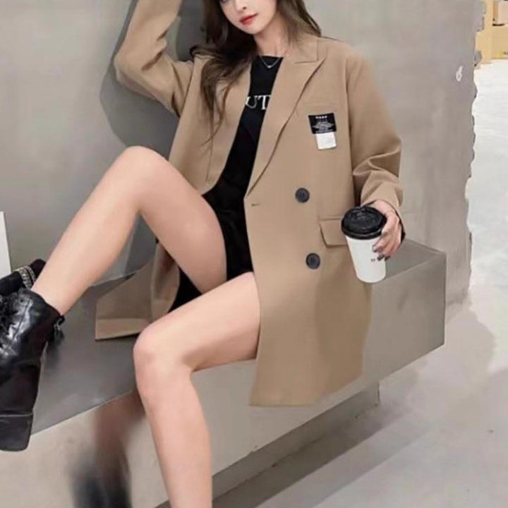 Damen Oversized Blazer mit strukturiertem Stoff Drune