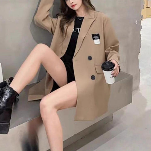 Damen Oversized Blazer mit strukturiertem Stoff Drune