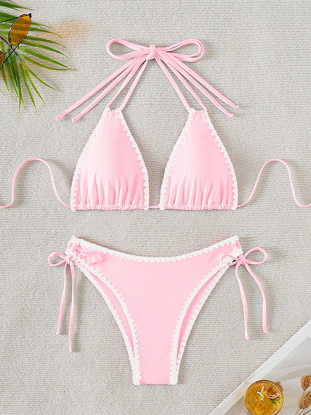 Damen Triangel-Bikini mit verspielten Kontrastnähten Drune