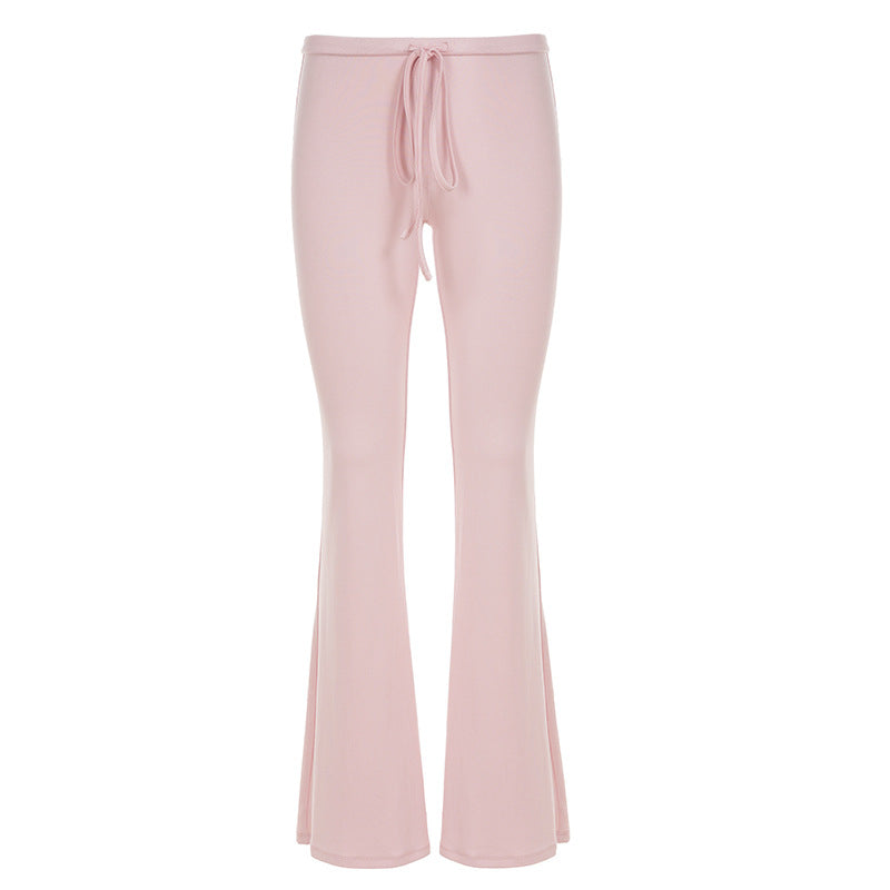 Damen nan ausgestellte Loungehose mit Bindekordel, hohem Komfortbund und weichem Jerseyfall Drune