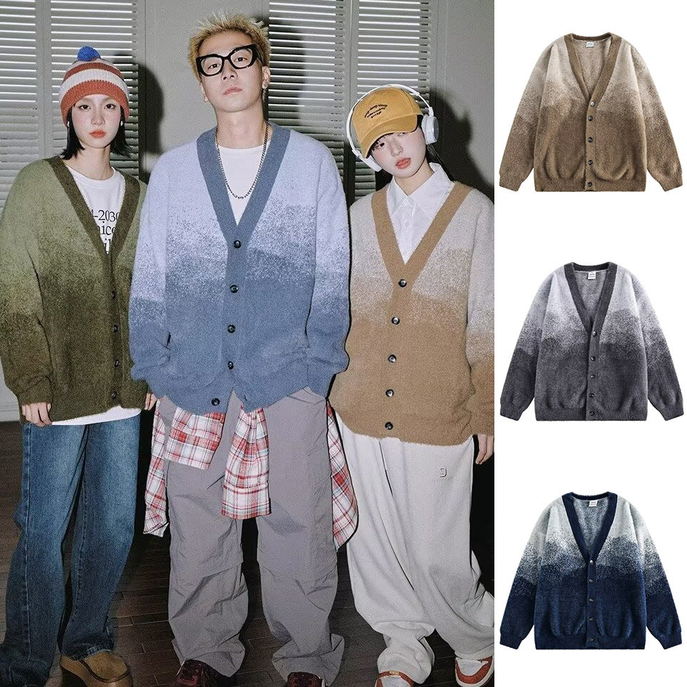 Damen Gemütliche Strickjacke mit Knopfleiste und V-Ausschnitt Drune