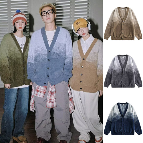 Damen Gemütliche Strickjacke mit Knopfleiste und V-Ausschnitt Drune