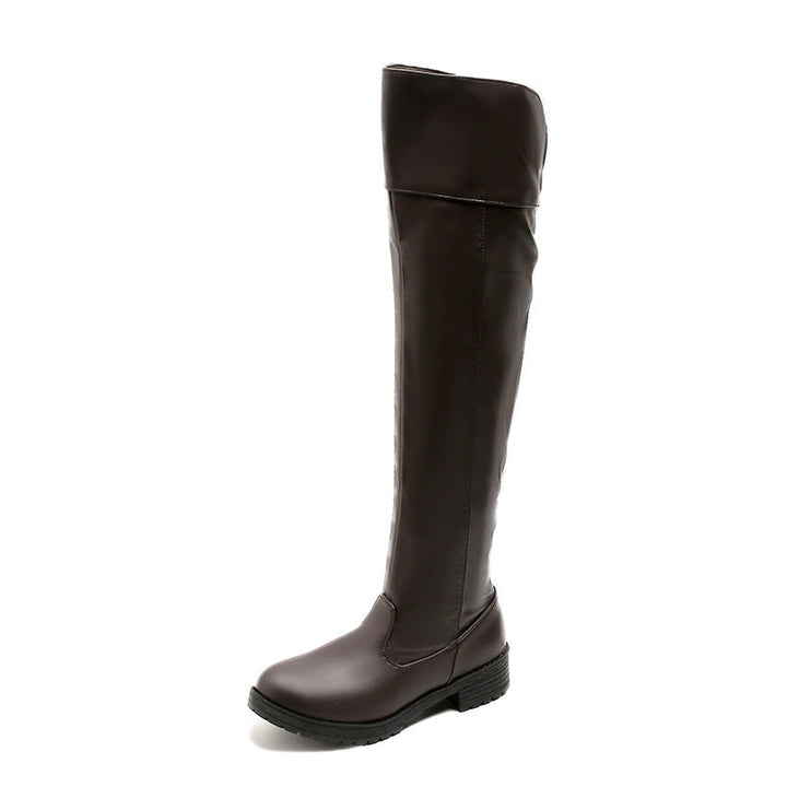 Damen Überknie Stiefel mit elastischer Leiste und rutschfester Sohle Drune