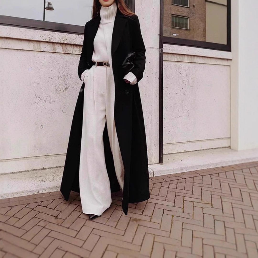 Damen eleganter und leichter Trenchcoat mit hohem Kragen und tailliertem Schnitt Drune