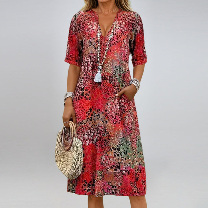 Damen bunt gemustertes Sommerkleid Drune