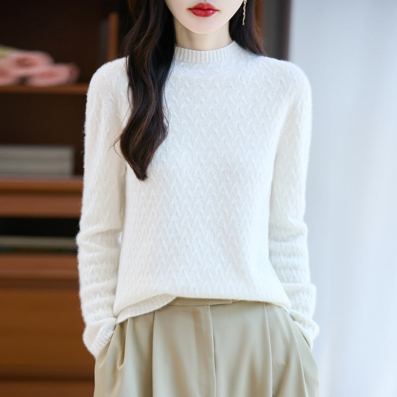 Damen Weicher Feinstrick‑Pullover mit kurzem Mockneck, leichter Mohair‑Optik und entspannter Silhouette Drune