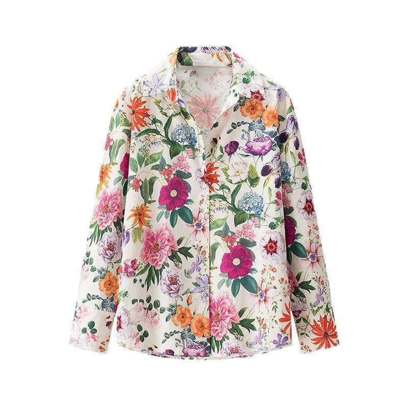 Damen Bluse mit floralem Muster und modernem Schnitt Drune