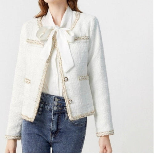 Drune | Weiße Tweedjacke für Damen